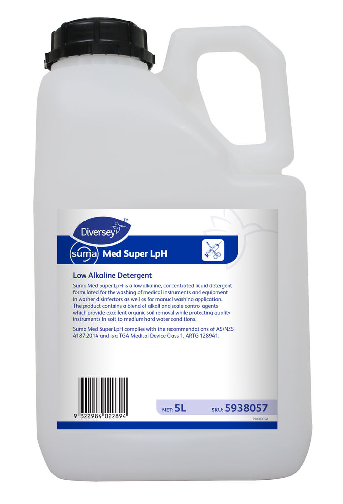 Suma Med Super Lph Wide Neck 2x5L - Low Alkaline Detergent